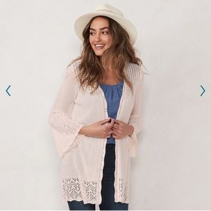 LC pointelle cardigan NWT